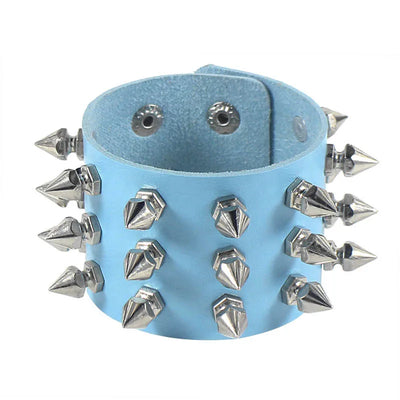90s Punk Style PU Leather Spiked Bracelet - Smarsty