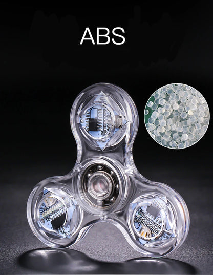 Crystal Luminous LED light Fidget Spinner Hand Top Spinners Glow in Dark EDC Stress Relief Toys Kinetic Gyroscope for Children by Smarsty