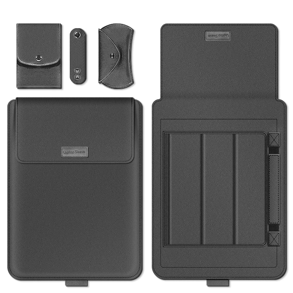 PU Laptop Sleeve With Stand Cover For MacBook Pro Air