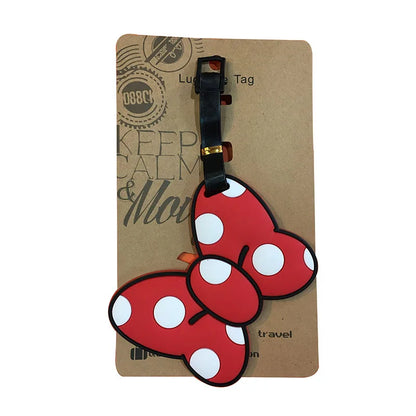 Cute Mickey and Minne Luggage Travel Accessories Tag Silica Gel Suitcase ID Addres Holder Baggage Boarding Tag Portable Label - Smarsty