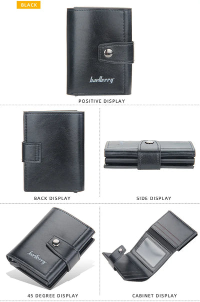 New RFID Men Card Wallets Hasp Small Card Wallets Slim Mini Men's Wallet High Qaulity Card Clip Photo Holder Short Male Purses - Smarsty