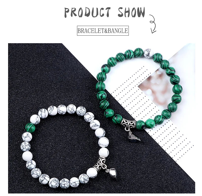Natural Stone Couple Bracelets Set for Friendship - Smarsty