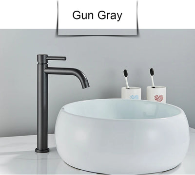 Brushed Gold Bathroom Faucet Hot Cold Water Mixer - Smarsty