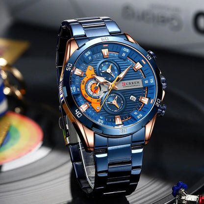 Curren Stainless Steel Men's Watch with Luminous Dial - Smarsty