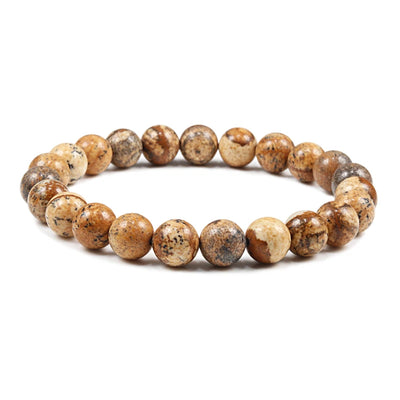 Natural Stone Bead Bracelet with Volcanic Lava - Smarsty