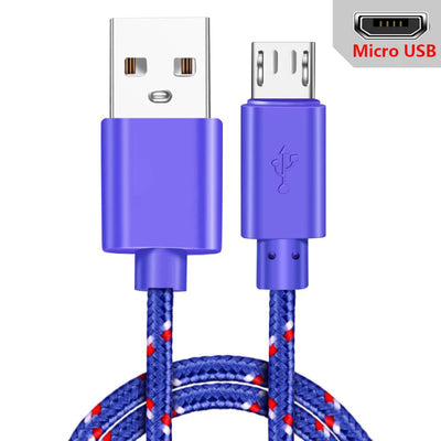 Micro USB Cable 1m/2m/3m Data Sync USB Charger Cable For Samsung Huawei Xiaomi HTC Android Phone Nylon Braided Microusb Cables - Smarsty