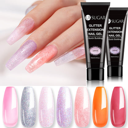 Nude Glitter Gel Nail Polish Kit for Long-Lasting Manicure - Smarsty