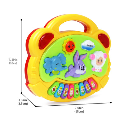Kids Cartoon Piano Keyboard Game with Animal Sounds Flashing Light Music Baby Instrument Music Toys Educational Toys Kids Gifts by Smarsty