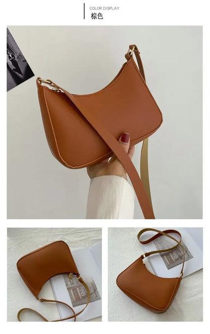 Retro PU Leather Shoulder Bag For Women Hobo Style Classic - Smarsty