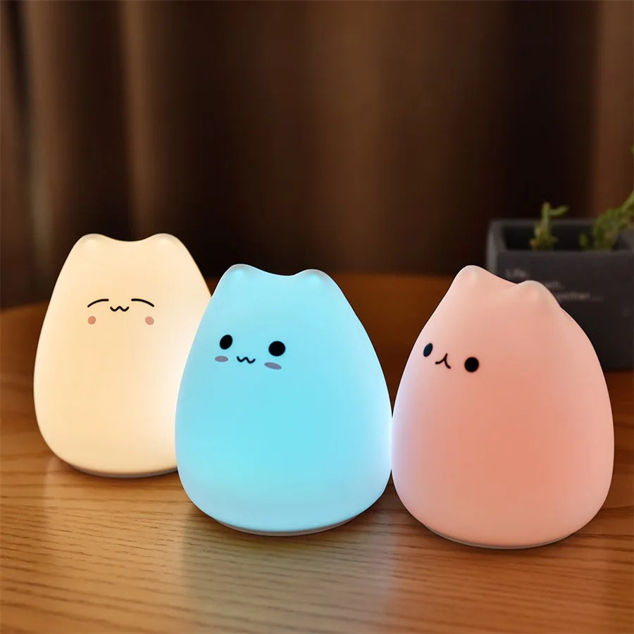 Cute Cat Night Light with Touch Sensor for Kids - Smarsty