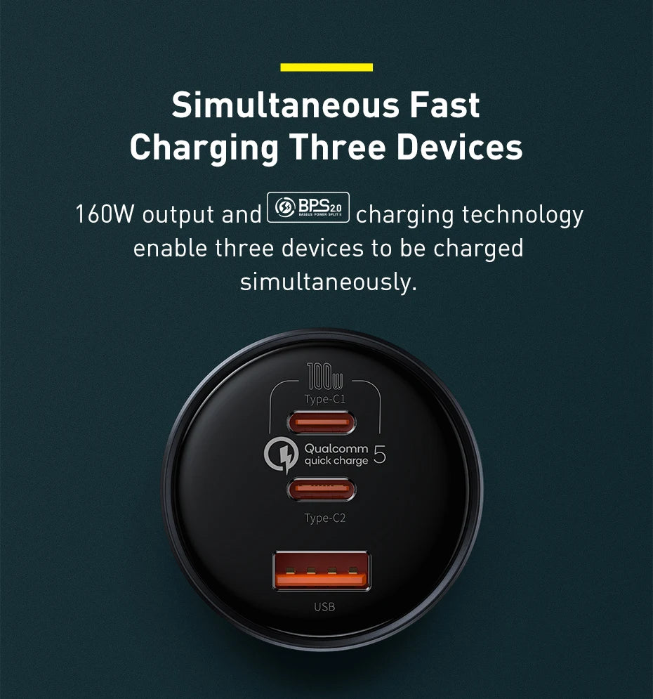 Ultra High Power USB Type C Car Charger PD30 QC5Plus - Smarsty