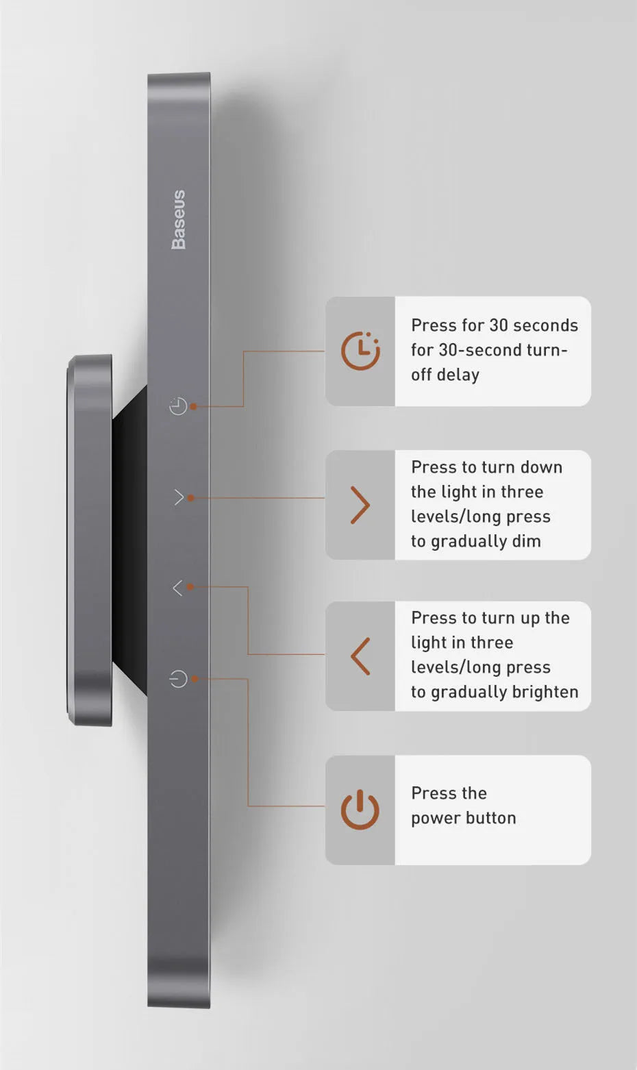 Baseus Rechargeable LED Table Lamp With Stepless Dimming - Smarsty