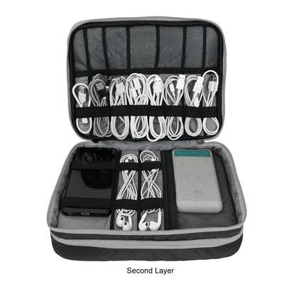Multi Layer Electronic Accessories Organizer for Travel - Smarsty