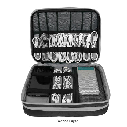Multi Layer Electronic Accessories Organizer for Travel - Smarsty