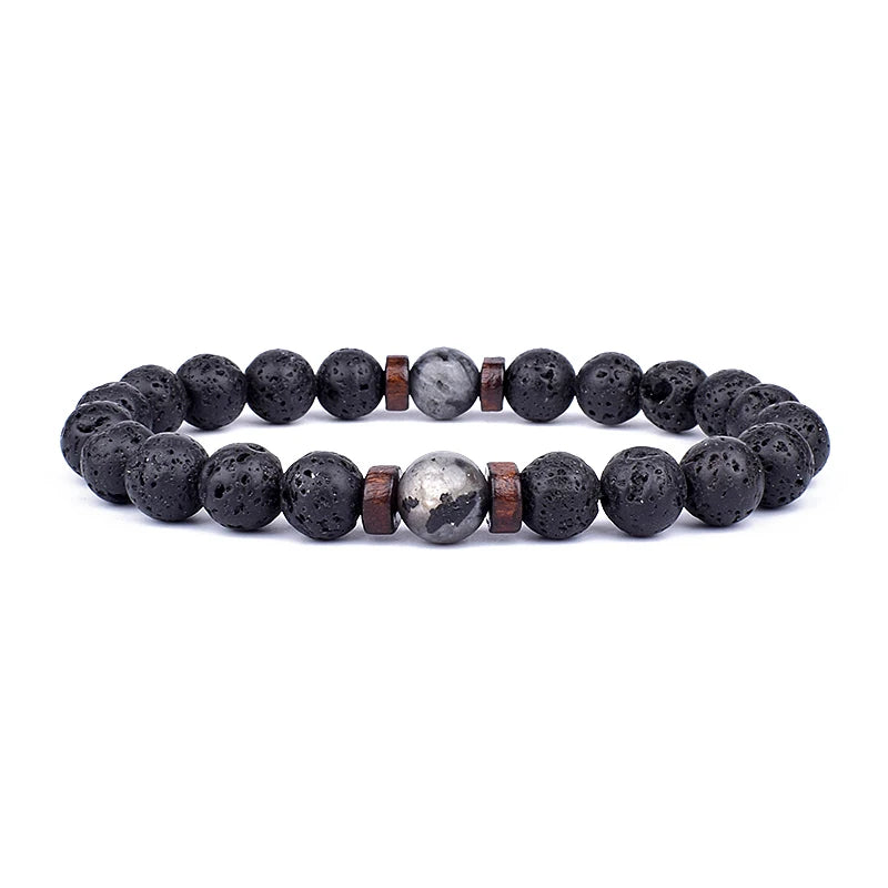Volcanic Stone Bracelet for Men with Mood Tracking Feature - Smarsty