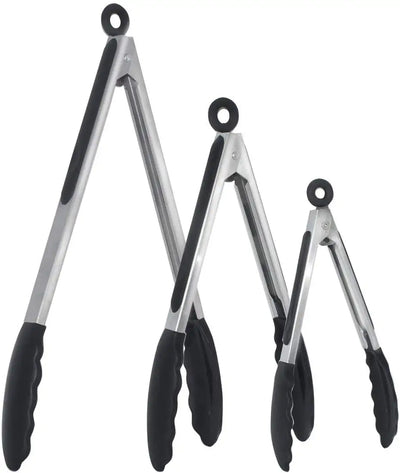 Silicone Kitchen Tongs Stainless Steel Non-Slip Design - Smarsty
