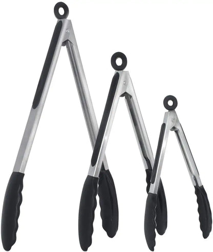 Silicone Kitchen Tongs Stainless Steel Non-Slip Design - Smarsty