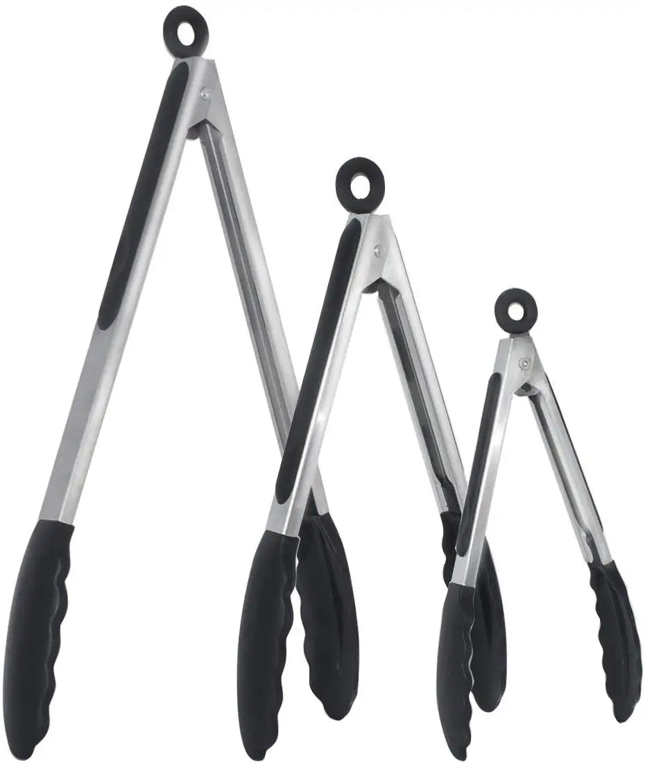 Silicone Kitchen Tongs Stainless Steel Non-Slip Design - Smarsty