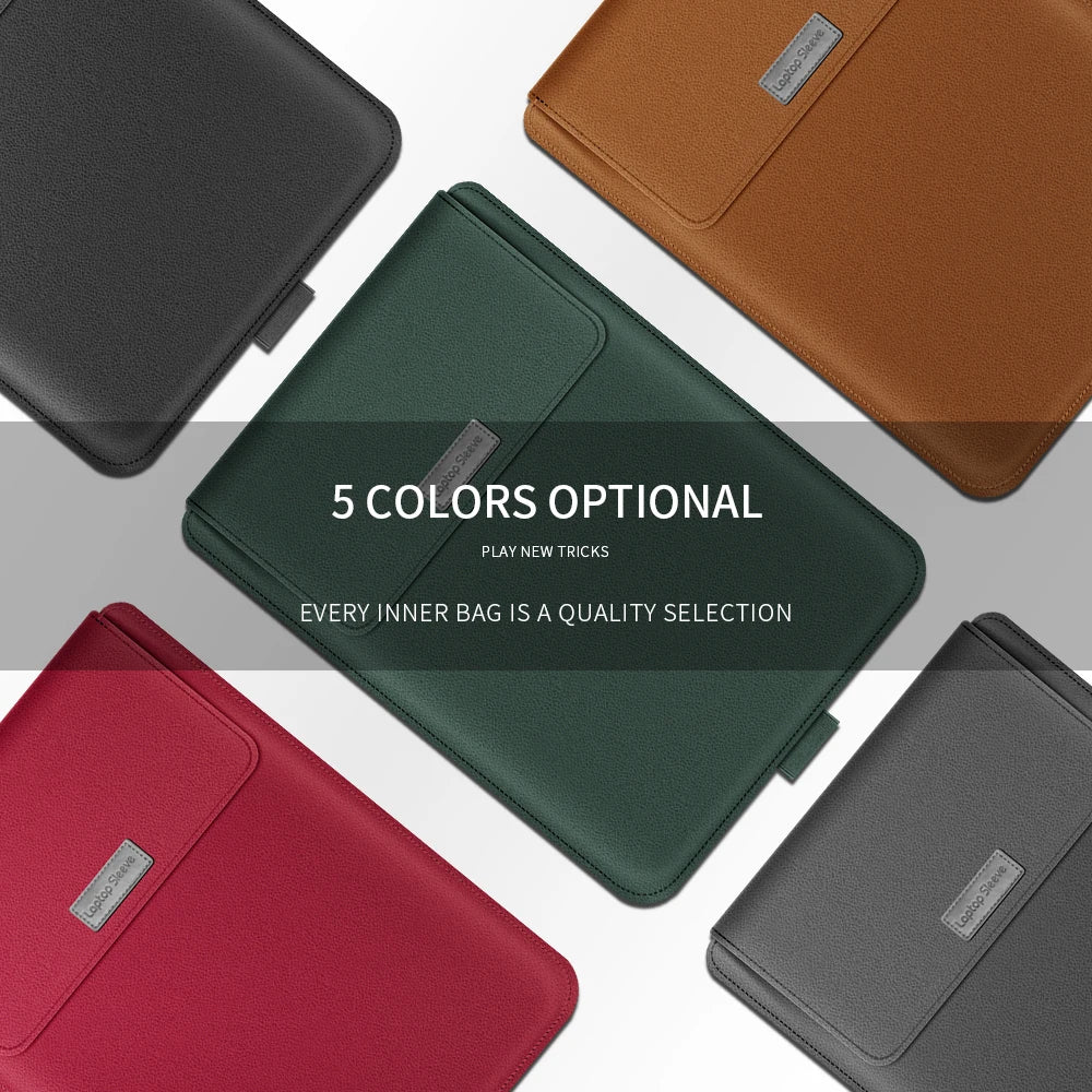 PU Laptop Sleeve With Stand Cover For MacBook Pro Air