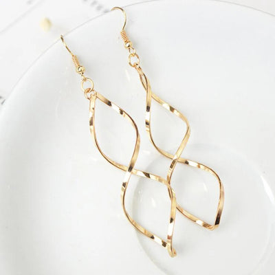 Gold Metal Drop Earrings with Irregular Heart Design for Women - Smarsty