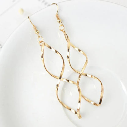 Gold Metal Drop Earrings with Irregular Heart Design for Women - Smarsty