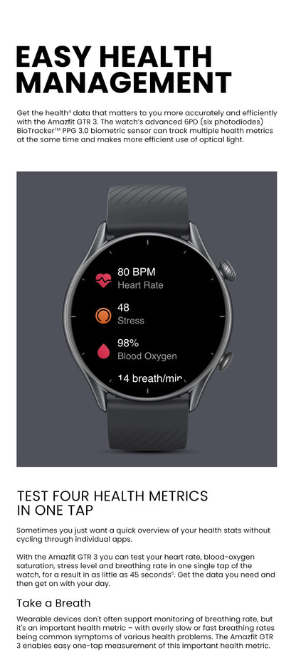 Amazfit GTR 3 Smartwatch with Built-in Alexa and GPS - Smarsty