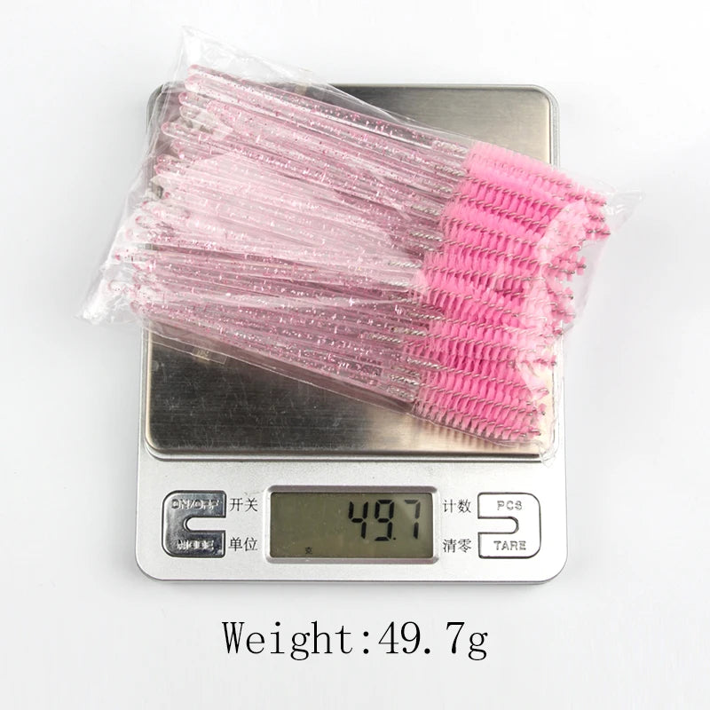 5/25/50 PCS Makeup Brushes Pink Crystal Eyelashes Brush Reusable Fake Lashes Extension Supplies False Eyelash Make up Tool Hot - Smarsty