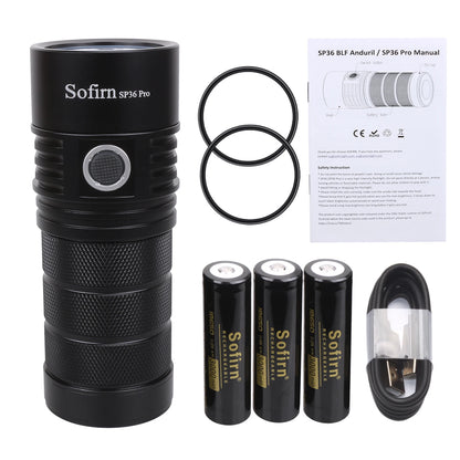 Sofirn SP36 Pro 8000lm Powerful LED Flashlight  4*SST40 USB C Rechargeable 18650 Torch