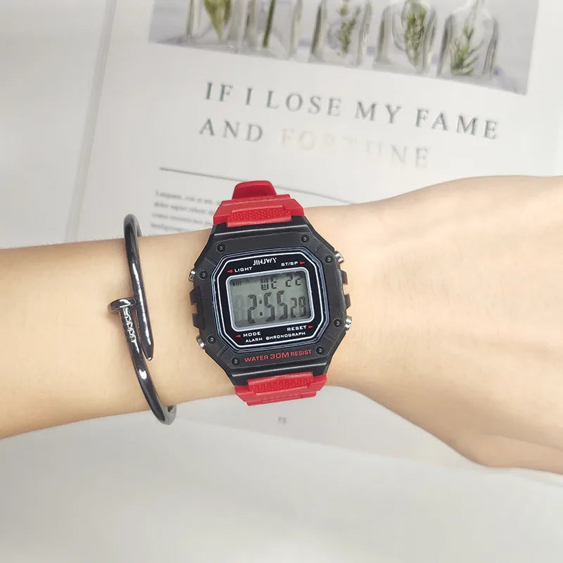 Luxury Waterproof Digital Men's Wristwatch with Square Dial - Smarsty
