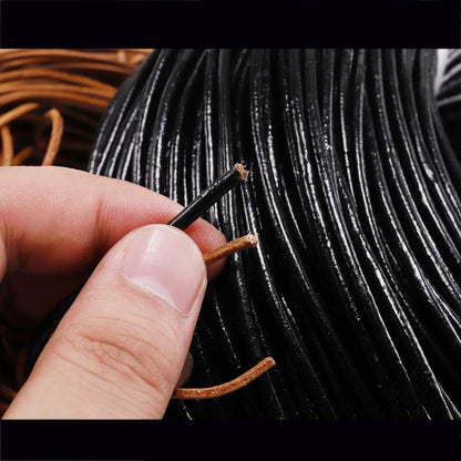 Genuine Cow Leather Round Cord Durable Bracelet String - Smarsty