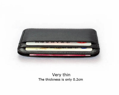 New Slim 100% Sheepskin Genuine Leather Men's Wallet Male Thin Mini ID Credit Card Holder Small Cardholder Purse For Man - Smarsty