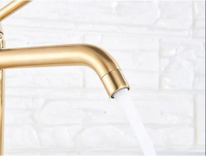 Brushed Gold Bathroom Faucet with Hot Cold Mixer - Smarsty
