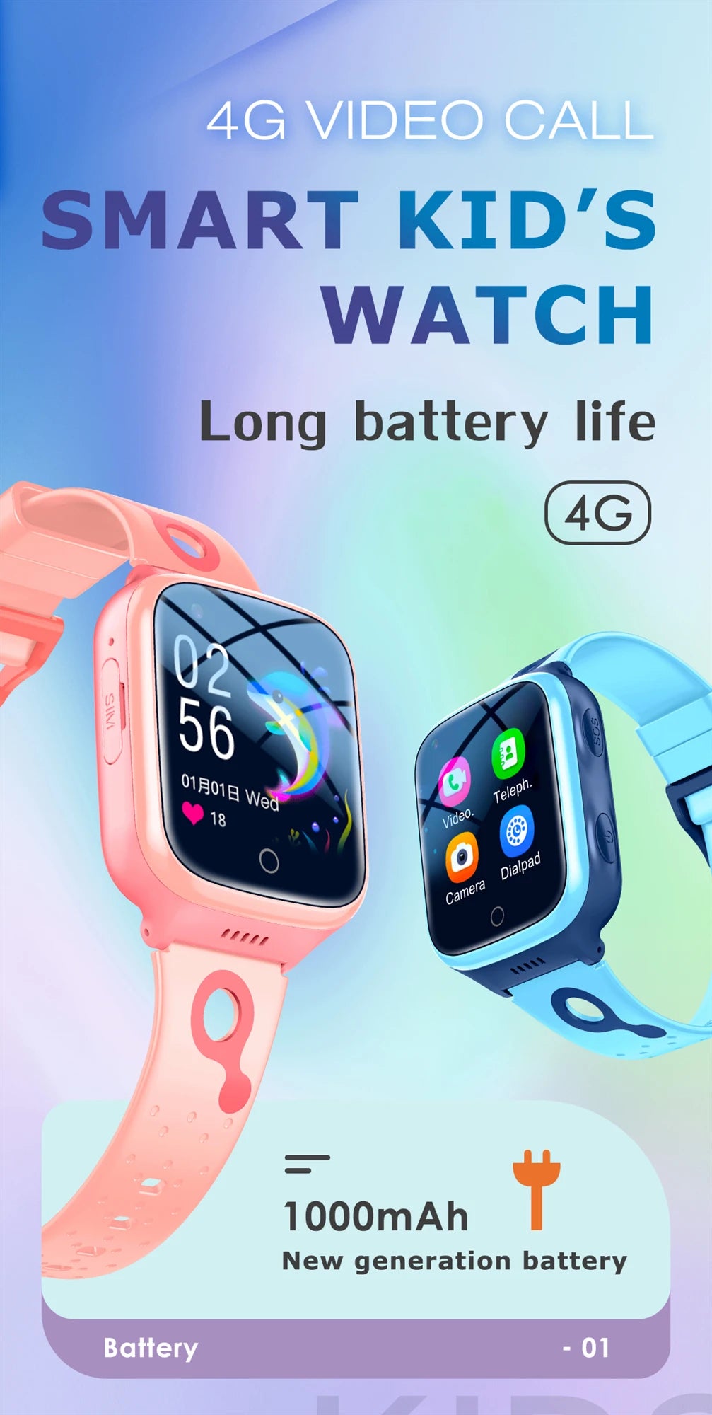 KGG 4G Kids Smart Watch with GPS and SOS Feature - Smarsty