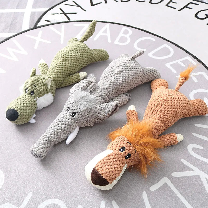 Plush Cartoon Puppy Dog Squeaky Chew Toy for Small Dogs - Smarsty