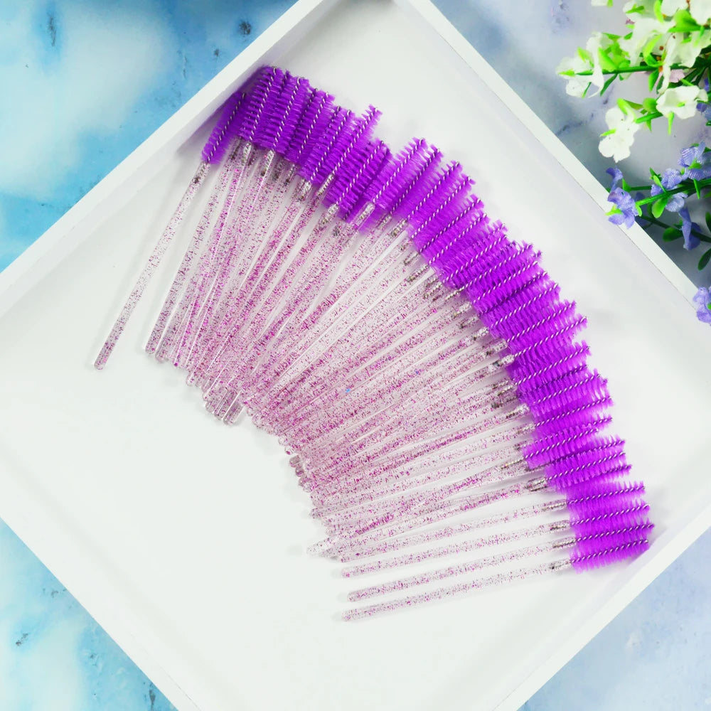 QSTY 50pcs Disposable Eyelash Brush Applicators in 6 Colors - Smarsty