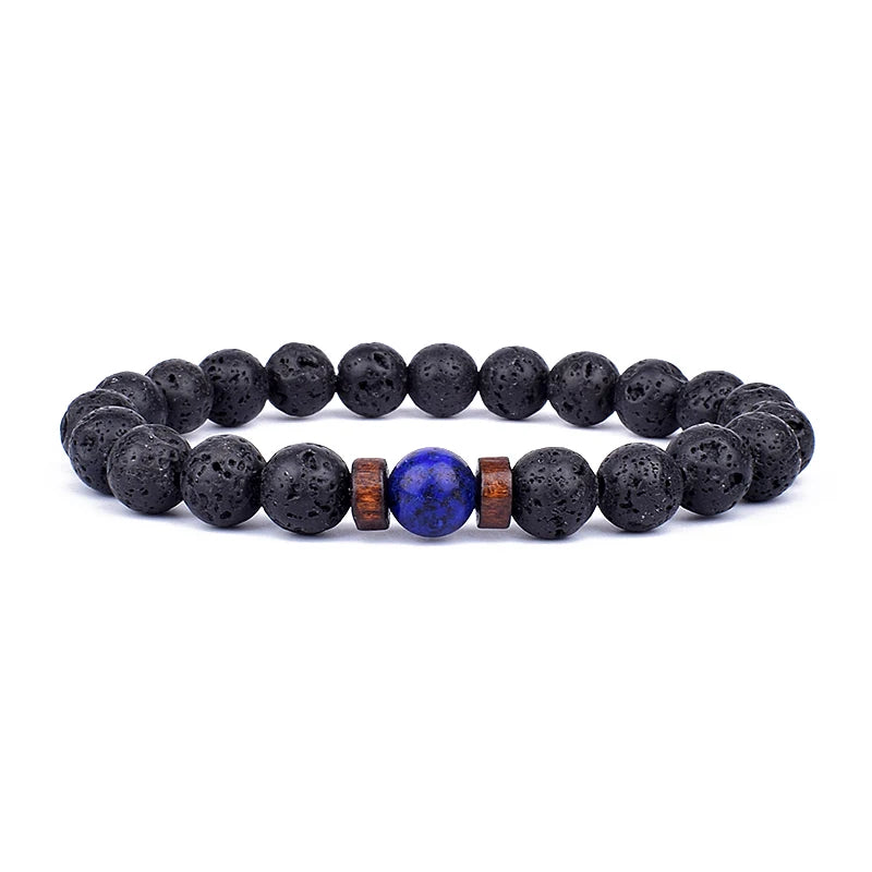 Volcanic Stone Bracelet for Men with Mood Tracking Feature - Smarsty