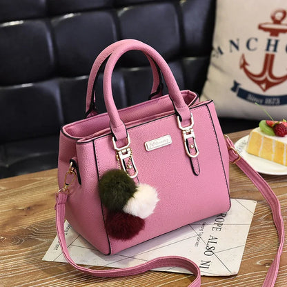 Women Beaded Pendant PU Shoulder Bag With Tassel Charm - Smarsty