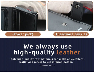 New RFID Men Card Wallets Hasp Small Card Wallets Slim Mini Men's Wallet High Qaulity Card Clip Photo Holder Short Male Purses - Smarsty