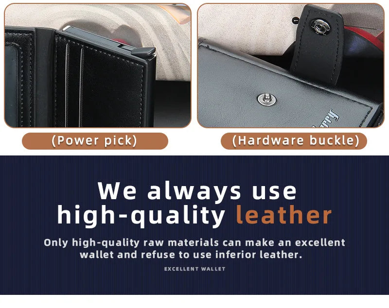 New RFID Men Card Wallets Hasp Small Card Wallets Slim Mini Men's Wallet High Qaulity Card Clip Photo Holder Short Male Purses