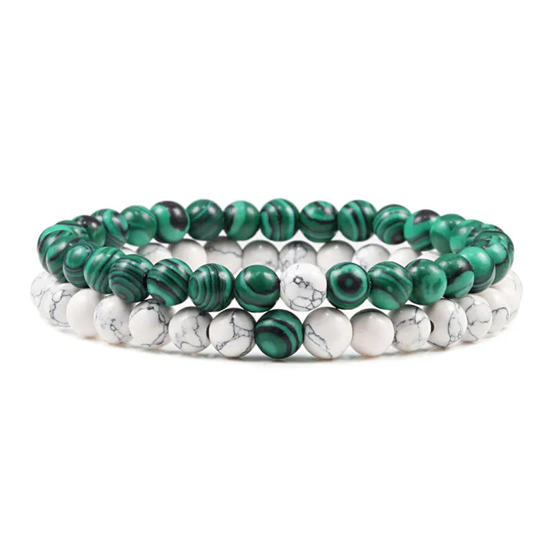 Couples Distance Lava Stone Yoga Bracelets Set - Smarsty