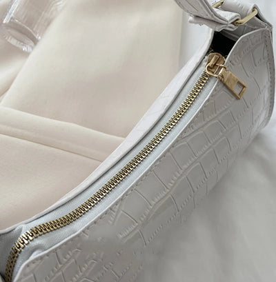 PU Leather Alligator Pattern Women Slim Shoulder Bag Purse - Smarsty