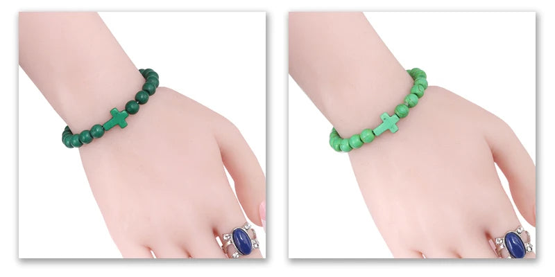 Fashion Jesus Cross Natural Stone Bracelets for Yoga - Smarsty