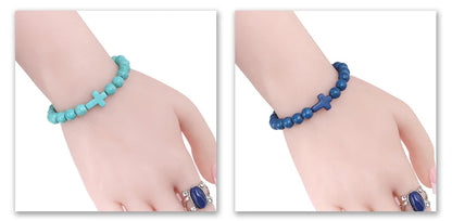 Fashion Jesus Cross Natural Stone Bracelets for Yoga - Smarsty