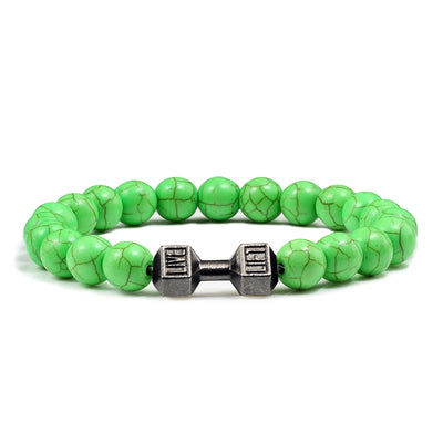 Natural Stone Dumbbell Bead Bracelet for Energy and Style - Smarsty
