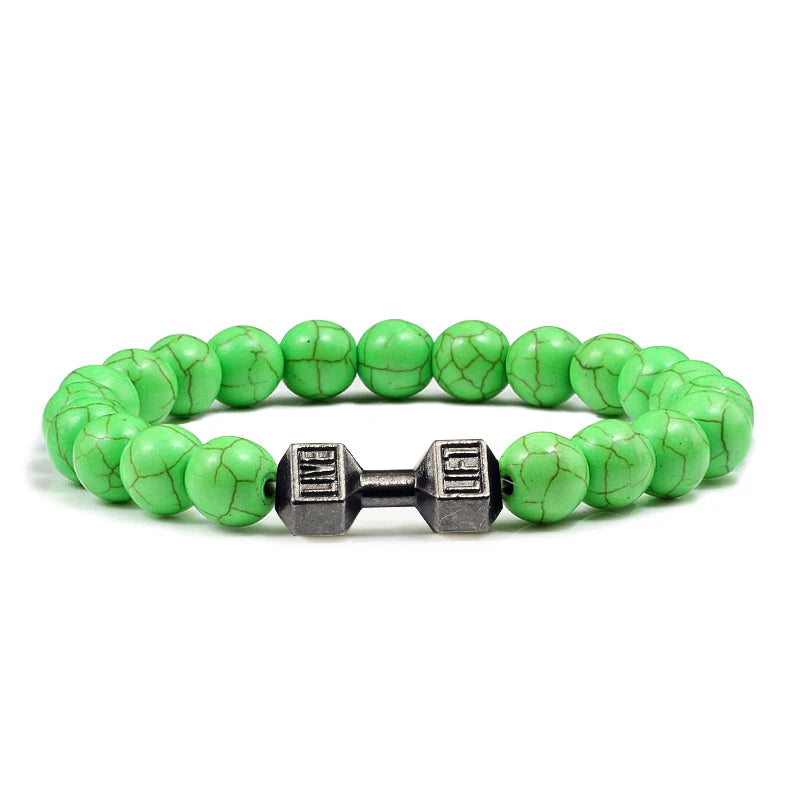 Natural Stone Dumbbell Bead Bracelet for Energy and Style - Smarsty