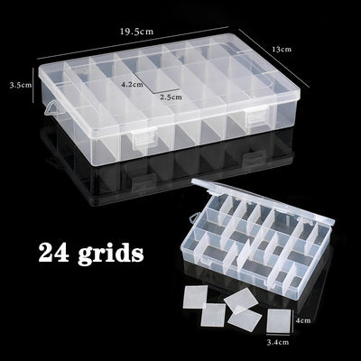 Adjustable Plastic Jewelry Storage Box with 10 Compartment Slots - Smarsty
