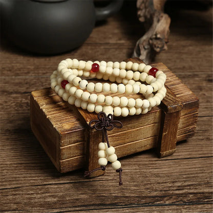 Green 6mm Natural Sandalwood Beaded Bracelets for Women - Smarsty