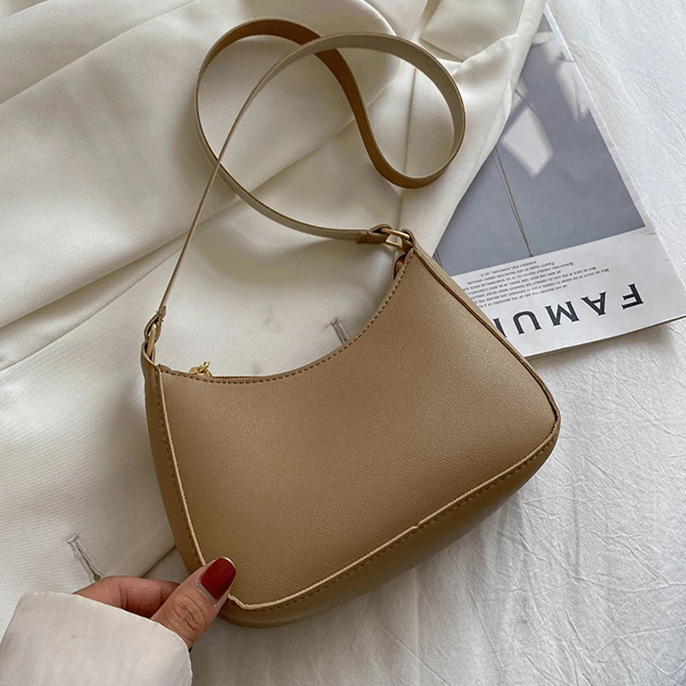 Retro PU Leather Shoulder Bag For Women Hobo Style Classic - Smarsty