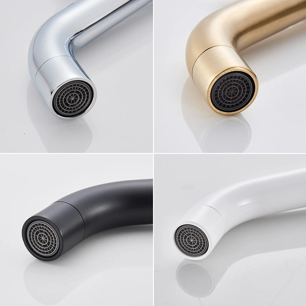 Brushed Gold Bathroom Faucet with Hot Cold Mixer - Smarsty