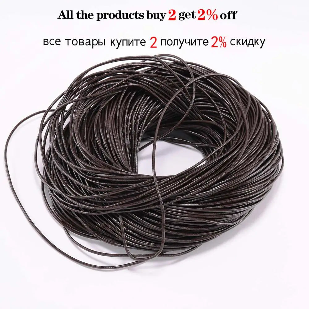 Genuine Cow Leather Round Cord Durable Bracelet String - Smarsty